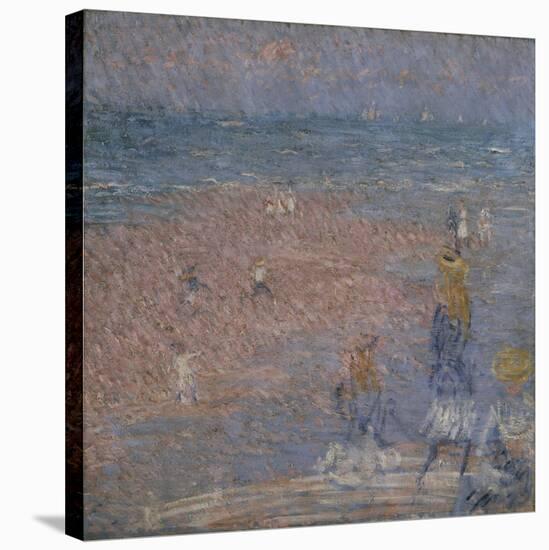 Figures on the Beach, Walberswick-Philip Wilson Steer-Stretched Canvas