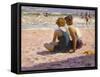 Figures on the Beach-Edward Potthast-Framed Stretched Canvas