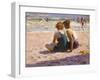 Figures on the Beach-Edward Potthast-Framed Art Print