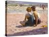 Figures on the Beach-Edward Potthast-Stretched Canvas