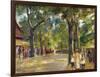 Figures on the Grosse Seestrasse in Wannsee Par Liebermann, Max (1847-1935). Oil on Canvas, Size :-Max Liebermann-Framed Giclee Print