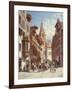 Figures on the Street in Zug, Switzerland, 1880-Jacques Carabain-Framed Giclee Print