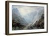 Figures Resting on the Pathway Through a Rocky Gorge (W/C and Bodycolour on Paper)-Waller Hugh Paton-Framed Giclee Print