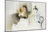Figures Seated in a Café-null-Mounted Giclee Print