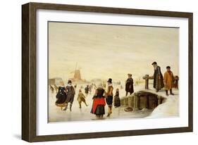 Figures Skating in a Dutch Landscape, C.1625-Hendrik Avercamp-Framed Giclee Print