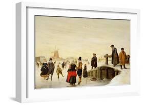 Figures Skating in a Dutch Landscape, C.1625-Hendrik Avercamp-Framed Giclee Print