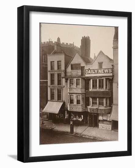 Figures Standing Near a Shop Front on Macclesfield Street, Soho, London, 1883-Henry Dixon-Framed Photographic Print