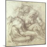 Figures Study for the Lamentation Over the Dead Christ, 1530-Michelangelo Buonarroti-Mounted Giclee Print