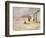 Figures Walking Beside a Line of Beach Huts-Philip Wilson Steer-Framed Giclee Print