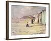 Figures Walking Beside a Line of Beach Huts-Philip Wilson Steer-Framed Giclee Print