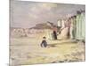 Figures Walking Beside a Line of Beach Huts-Philip Wilson Steer-Mounted Giclee Print