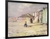 Figures Walking Beside a Line of Beach Huts-Philip Wilson Steer-Framed Giclee Print