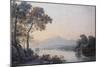 Figures with a Dog on the Banks of Lake Killarney watercolor-John Varley-Mounted Giclee Print