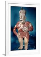 Figurine of a Tlachtli Player Wearing a Helmet, from Jalisco, Classic Period, 400-700-Mayan-Framed Giclee Print