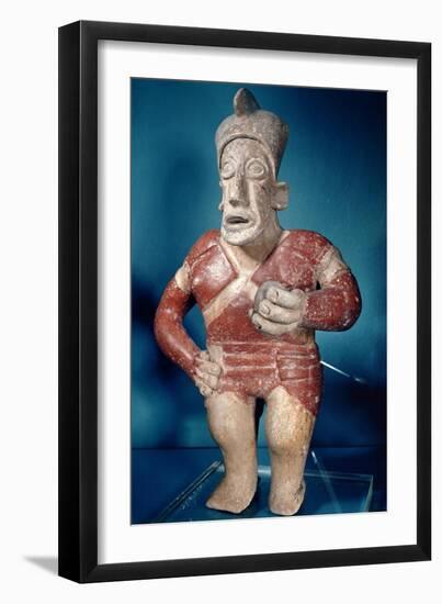 Figurine of a Tlachtli Player Wearing a Helmet, from Jalisco, Classic Period, 400-700-Mayan-Framed Giclee Print