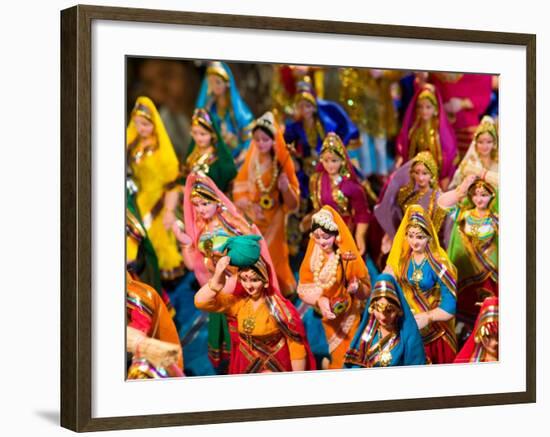 Figurines at the Saturday Market, Goa, India-Walter Bibikow-Framed Photographic Print