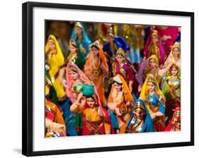 Figurines at the Saturday Market, Goa, India-Walter Bibikow-Framed Photographic Print