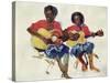 Fijian Guitar Duo, 1985-Ted Blackall-Stretched Canvas