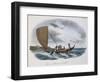 Fijian Sailing Canoe, Colour, 19th Century-null-Framed Giclee Print