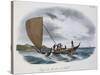 Fijian Sailing Canoe, Colour, 19th Century-null-Stretched Canvas