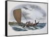 Fijian Sailing Canoe, Colour, 19th Century-null-Framed Stretched Canvas