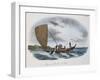 Fijian Sailing Canoe, Colour, 19th Century-null-Framed Giclee Print