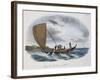 Fijian Sailing Canoe, Colour, 19th Century-null-Framed Giclee Print