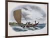 Fijian Sailing Canoe, Colour, 19th Century-null-Framed Giclee Print