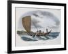 Fijian Sailing Canoe, Colour, 19th Century-null-Framed Giclee Print