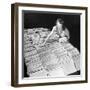 File Clerk at the Fbi Working with a Table Covered with Files-null-Framed Photographic Print