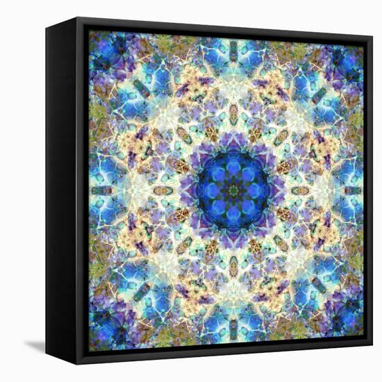 Filigree Shining Mandala Ornament from Flower Photographs, Conceptual Layer Work-Alaya Gadeh-Framed Stretched Canvas