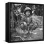 Filipino Boy Travelling with American Soldiers of 33rd Inf. Div. During Fight to Regain Philippines-Carl Mydans-Framed Stretched Canvas
