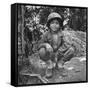 Filipino Boy Travelling with American Soldiers of 33rd Inf. Div. During Fight to Regain Philippines-Carl Mydans-Framed Stretched Canvas