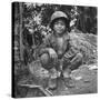 Filipino Boy Travelling with American Soldiers of 33rd Inf. Div. During Fight to Regain Philippines-Carl Mydans-Stretched Canvas