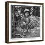 Filipino Boy Travelling with American Soldiers of 33rd Inf. Div. During Fight to Regain Philippines-Carl Mydans-Framed Photographic Print