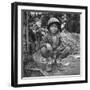 Filipino Boy Travelling with American Soldiers of 33rd Inf. Div. During Fight to Regain Philippines-Carl Mydans-Framed Photographic Print