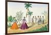 Filipinos Playing Football, from 'The Flebus Album of Views in and around Manila', C.1845-Jose Honorato Lozano-Framed Giclee Print