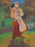 Mother and Child in Landscape-Filipp Andreyevich Malyavin-Giclee Print