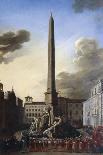 Visit of Pope Innocent X to Fountain of Rivers at Piazza Navona, Circa 1651-Filippo Gagliardi-Giclee Print