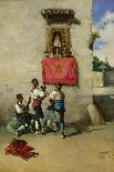 Roman Peasants, 1878 (Oil on Canvas)-Filippo Indoni-Stretched Canvas