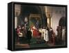 Filippo Maria Visconti, Duke of Milan Returns Crown to Kings of Aragona and of Navarra-Francesco Hayez-Framed Stretched Canvas