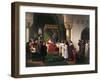 Filippo Maria Visconti, Duke of Milan Returns Crown to Kings of Aragona and of Navarra-Francesco Hayez-Framed Giclee Print