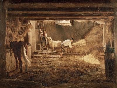 Inside One of the Barns, 1854