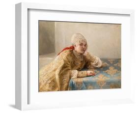 Fille De Boyard (Boiar) - Boyar's Daughter, by Lebedev, Klavdi (Klavdy) (1852-1916). Oil on Canvas,-Klavdiy Vasilievich Lebedev-Framed Giclee Print