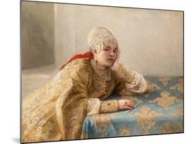 Fille De Boyard (Boiar) - Boyar's Daughter, by Lebedev, Klavdi (Klavdy) (1852-1916). Oil on Canvas,-Klavdiy Vasilievich Lebedev-Mounted Giclee Print