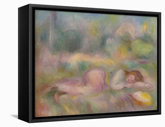 'Fille etendue dans l'herbe', c1890-Pierre-Auguste Renoir-Framed Stretched Canvas