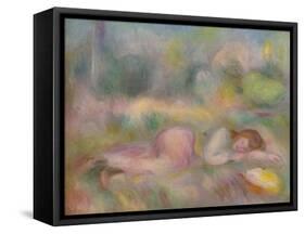 'Fille etendue dans l'herbe', c1890-Pierre-Auguste Renoir-Framed Stretched Canvas