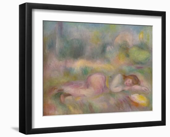 'Fille etendue dans l'herbe', c1890-Pierre-Auguste Renoir-Framed Giclee Print
