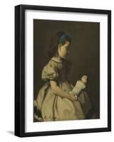 Fillette à la poupée-Ferdinand Roybet-Framed Giclee Print