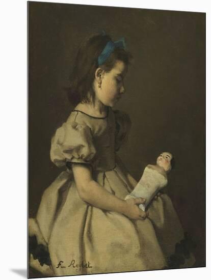 Fillette à la poupée-Ferdinand Roybet-Mounted Giclee Print